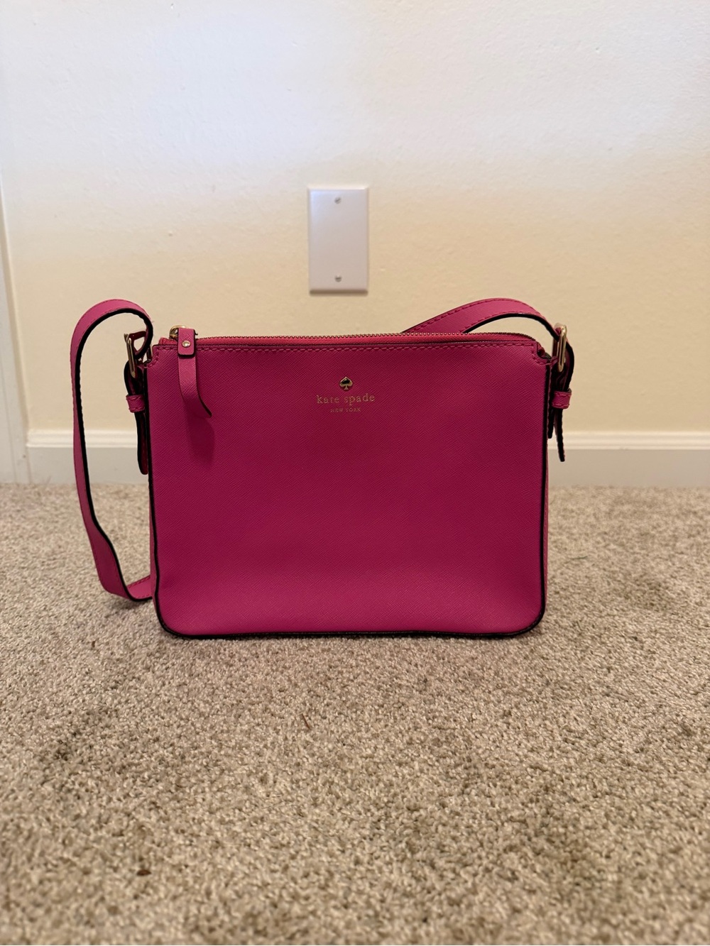 kate spade Bright Pink Leather Crossbody Bag